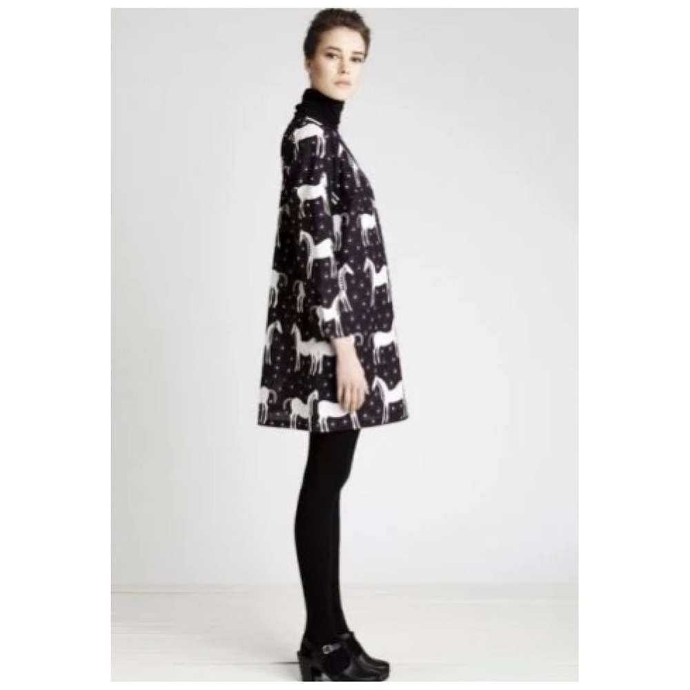 RARE Marimekko Finland Pony Print Flock Swing Dress Women's XXL Scandinavian - Picture 1 of 9